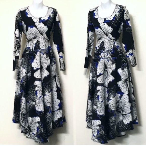 Flowy Longsleeve Maxi DRESS Floral Gown - Picture 5 of 5